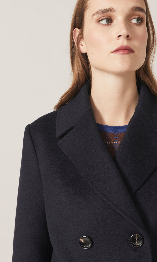 Kelly Dble Breasted Coat Navy