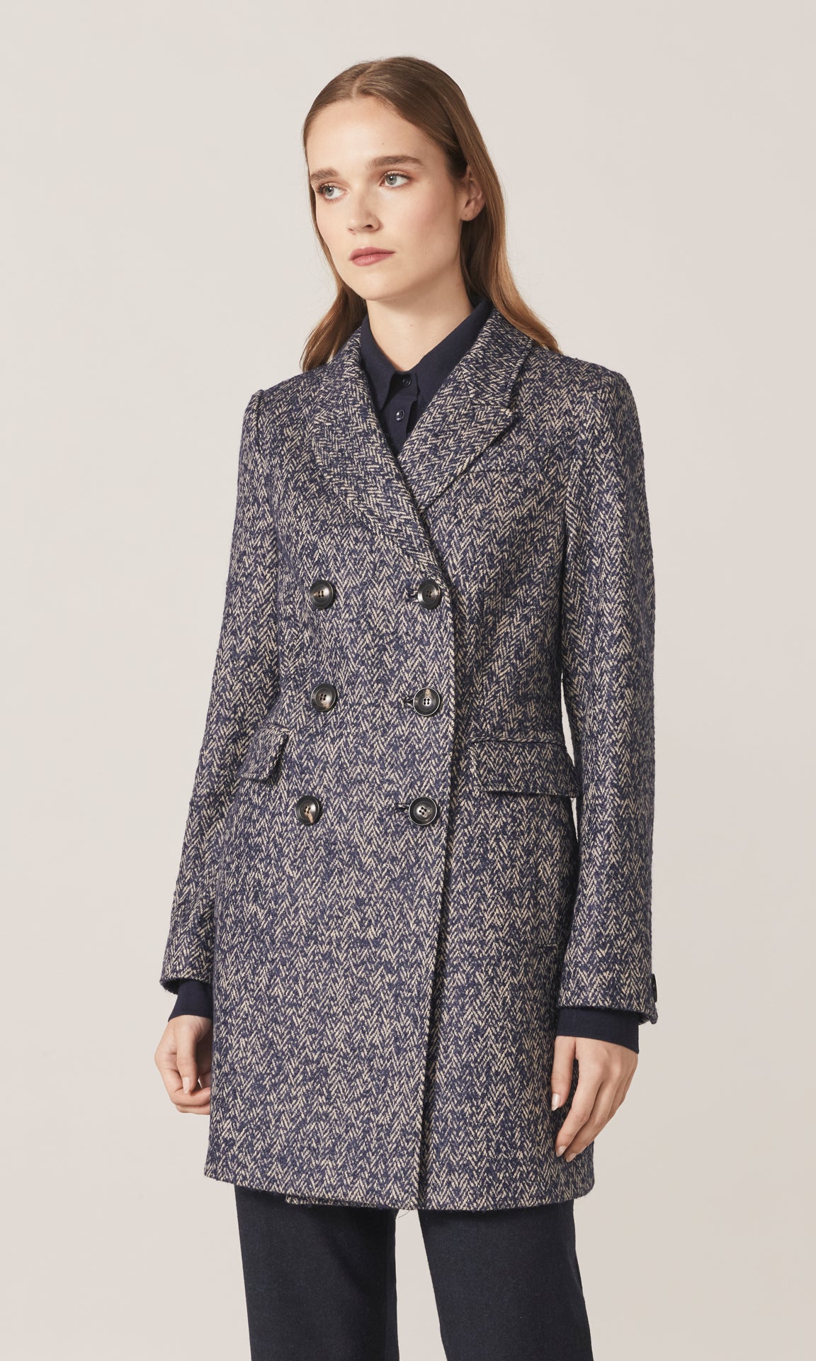 Delphine Coat Navy/Stone