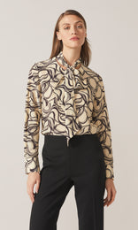 Scritta Tie Blouse Ivory