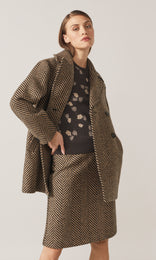 Chevrone Skirt Camel