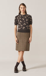 Chevrone Skirt Camel