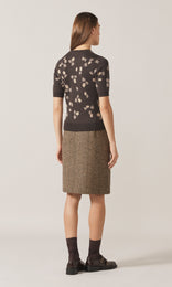 Chevrone Skirt Camel