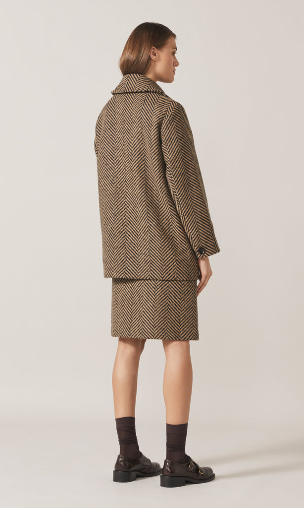 Chevrone Coat Camel