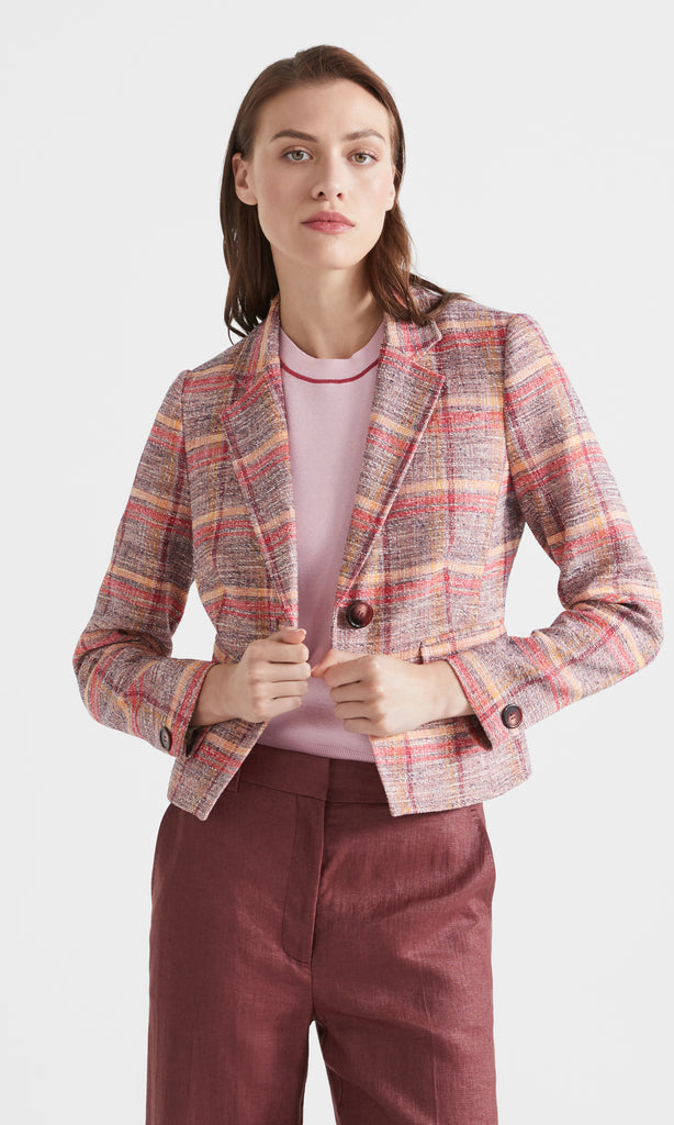Wisteria Plaid Jacket Ochre