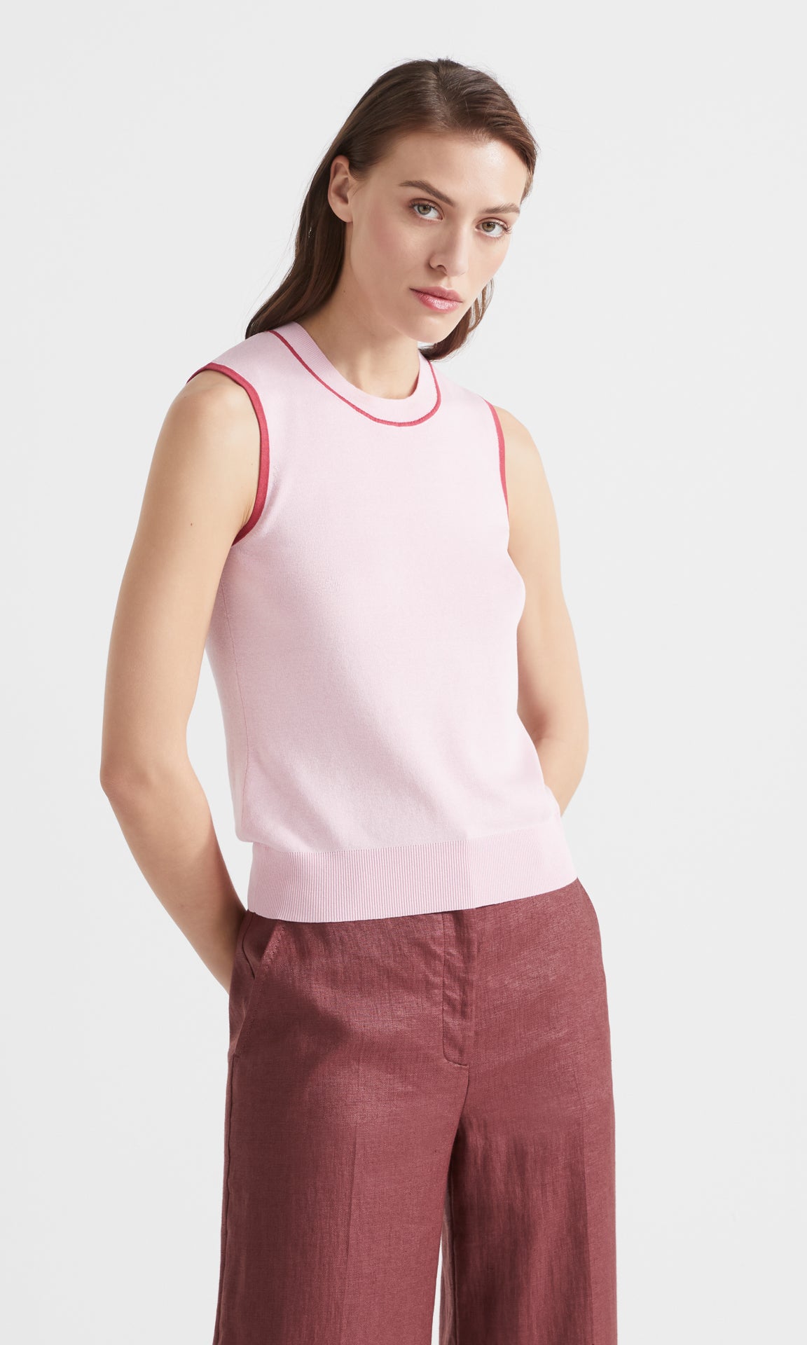 Vera Sleeveless Light Pink/Poppy
