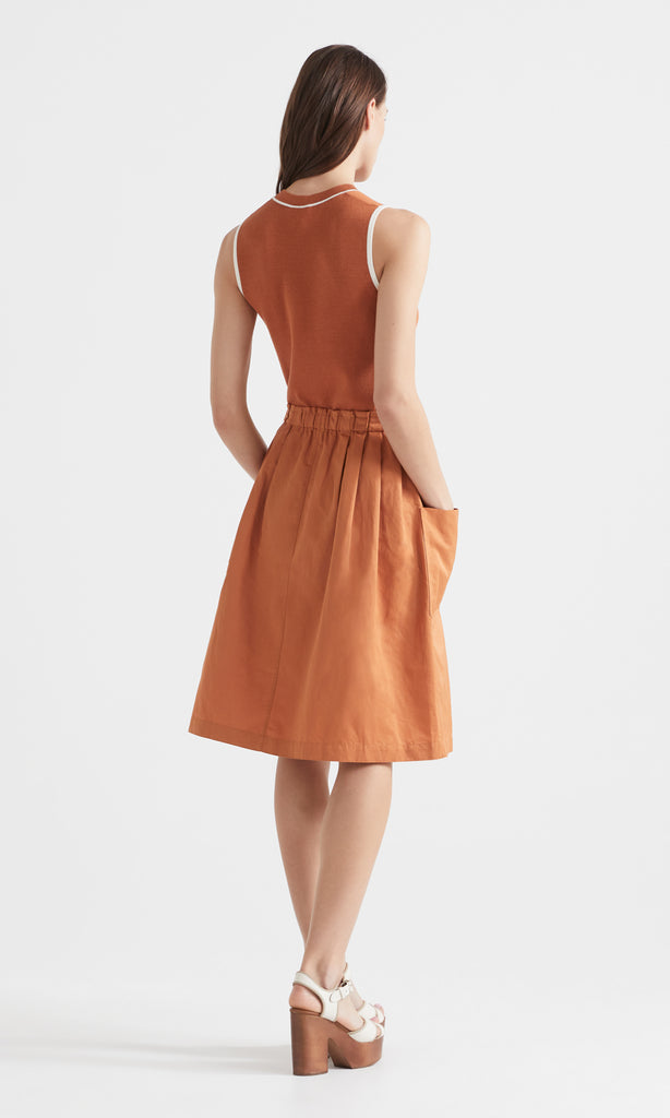 Vera Sleeveless Burnt Orange/Ivory