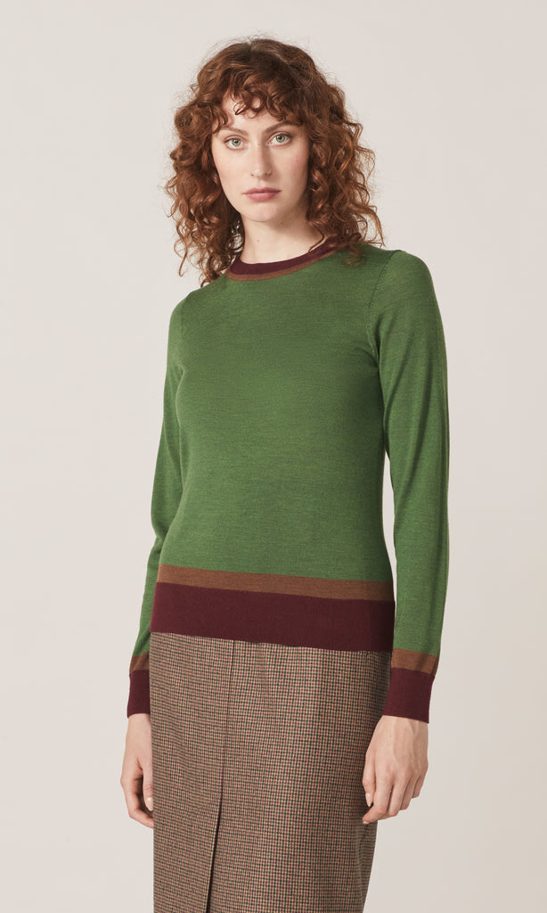 Exeter LS Merino Crew Forest