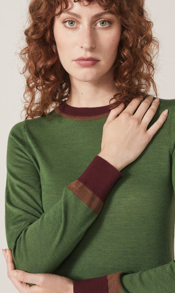 Exeter LS Merino Crew Forest