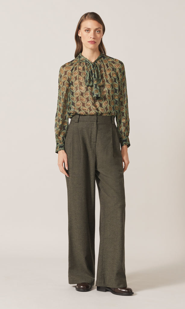 Acrea Tie Blouse Celadon