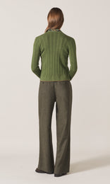 Exeter LS Ruffle Top Moss