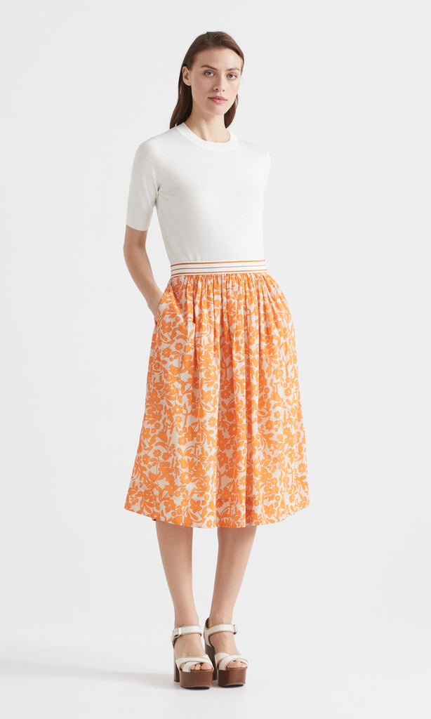 Orange Bloom Skirt Apricot