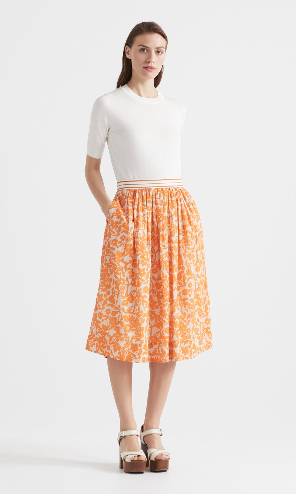 Orange Bloom Skirt Apricot
