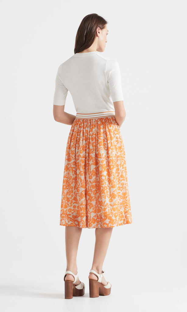 Orange Bloom Skirt Apricot
