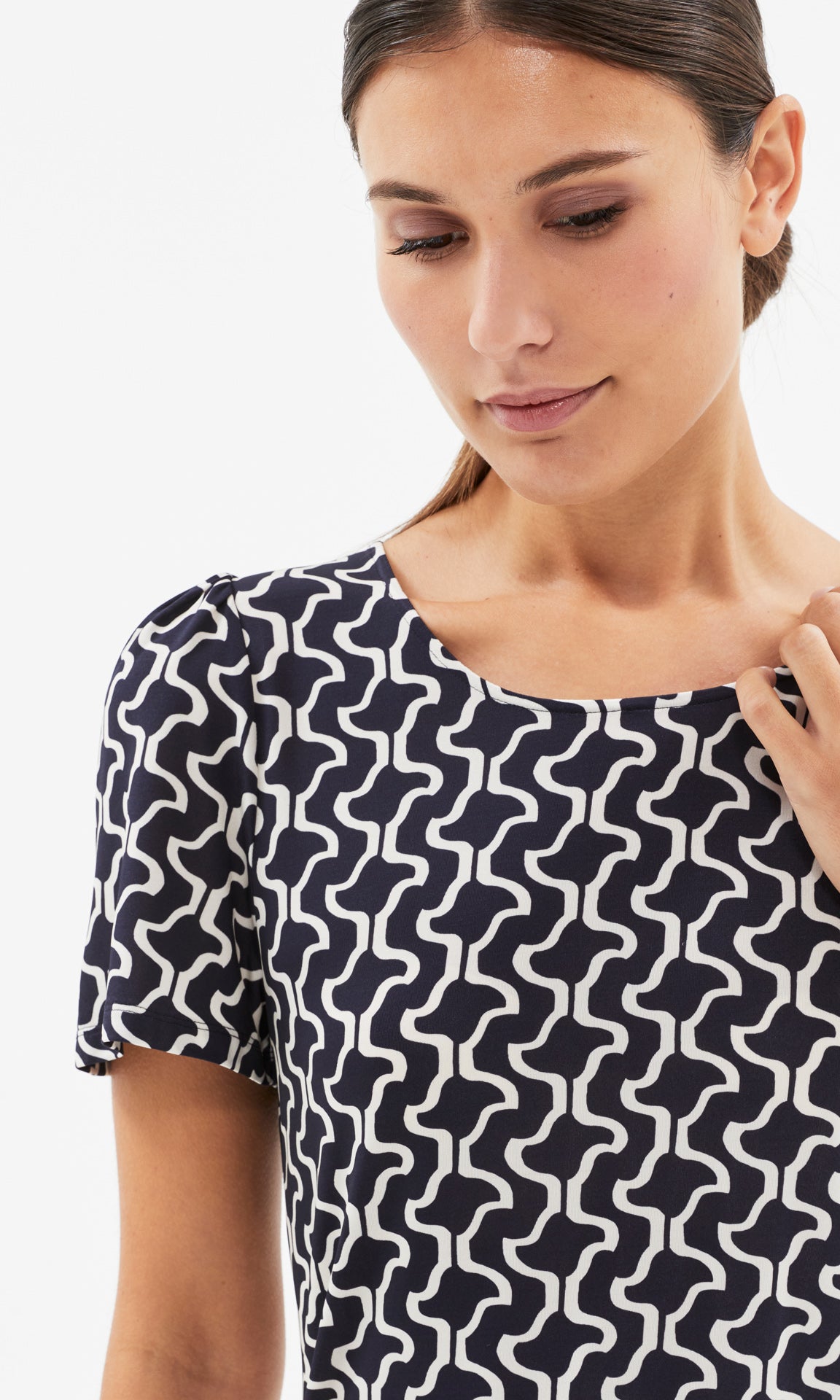 Luna T-shirt Navy/Ecru