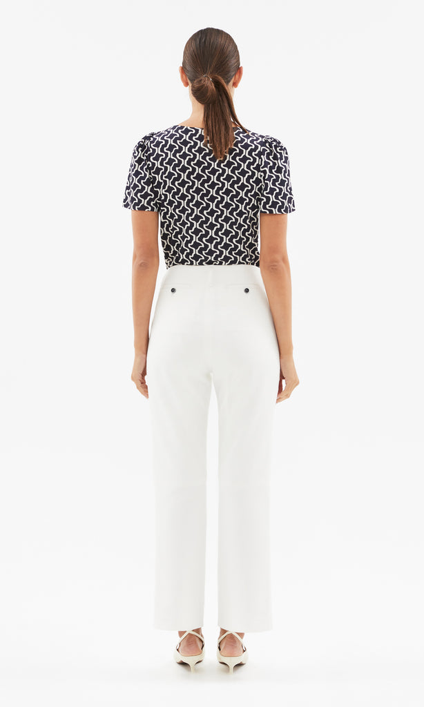 Luna T-shirt Navy/Ecru
