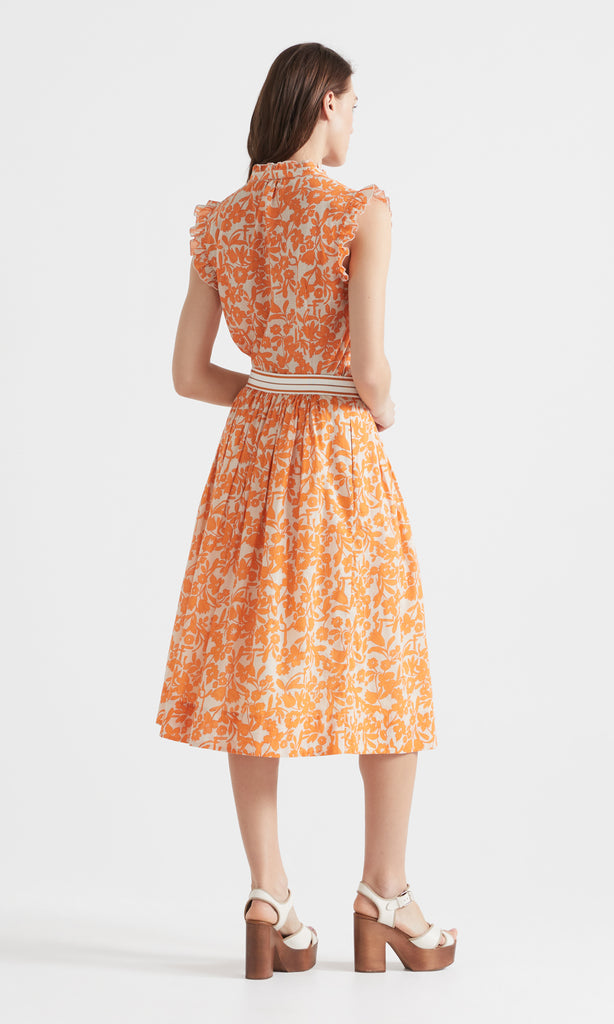 Orange Bloom Ruffle Top Apricot