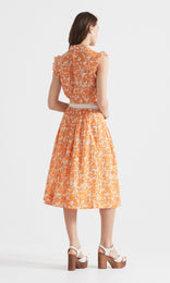 Orange Bloom Ruffle Top Apricot