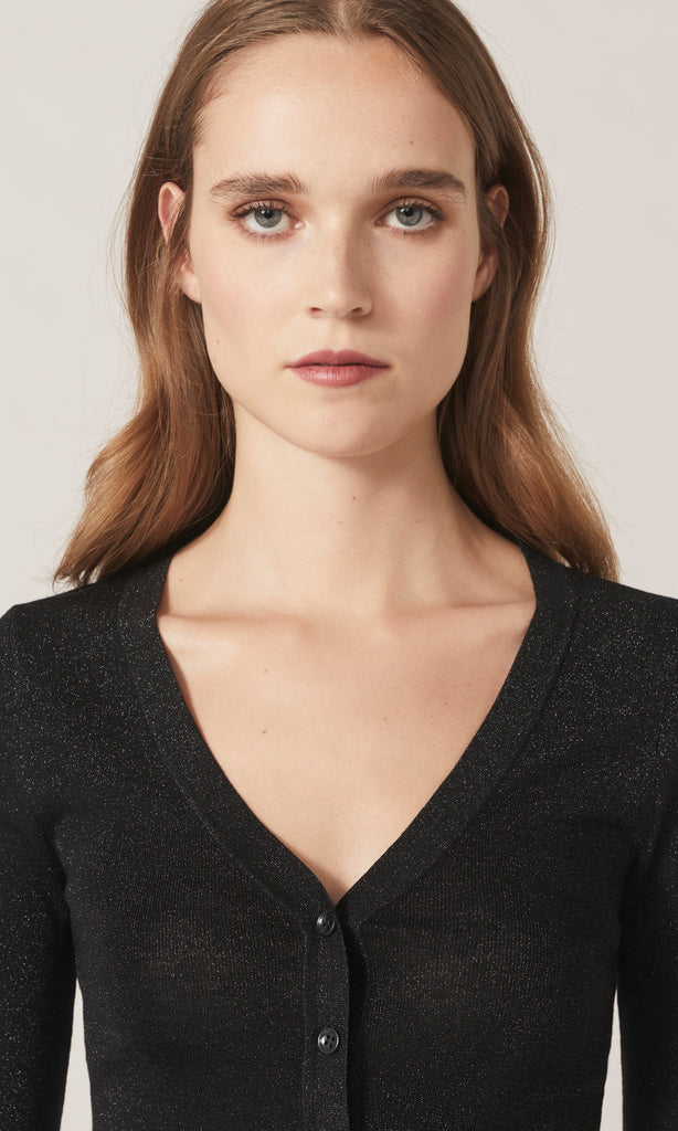 Adelphi Lurex Cardigan Black