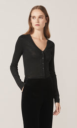 Adelphi Lurex Cardigan Black