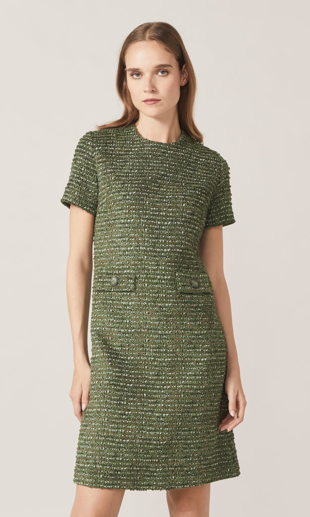 Blair Tweed Dress Evergreen