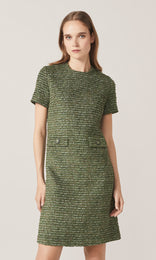 Blair Tweed Dress Evergreen