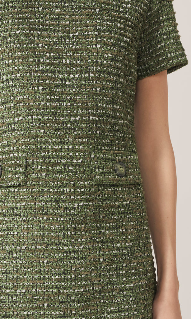 Blair Tweed Dress Evergreen