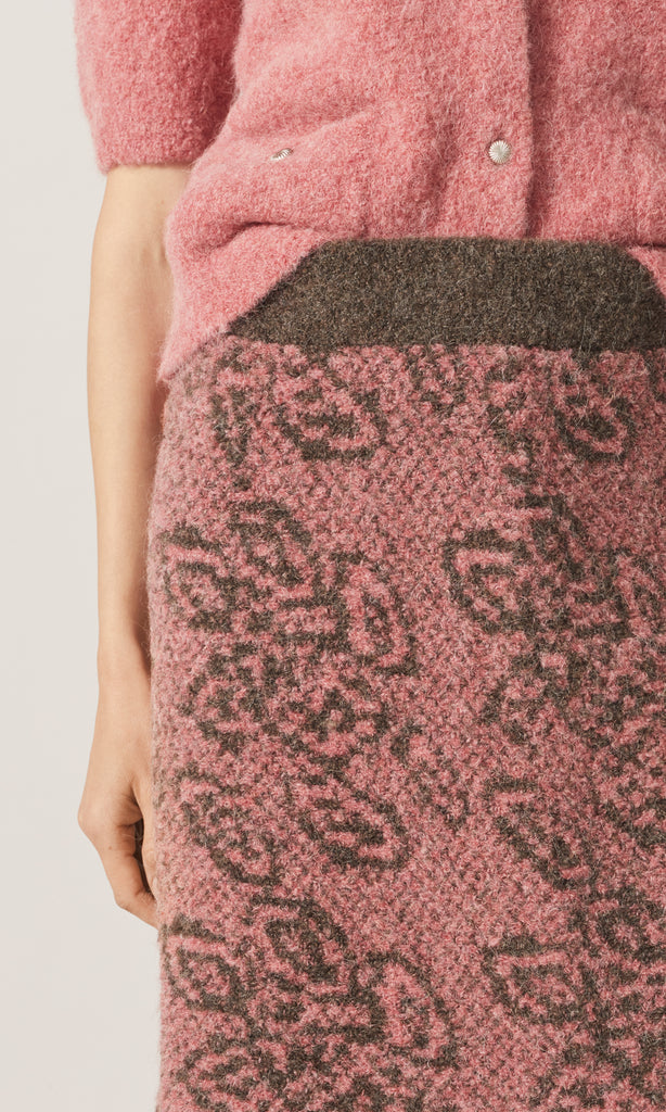 Orla Jacquard Skirt Pink/Choc