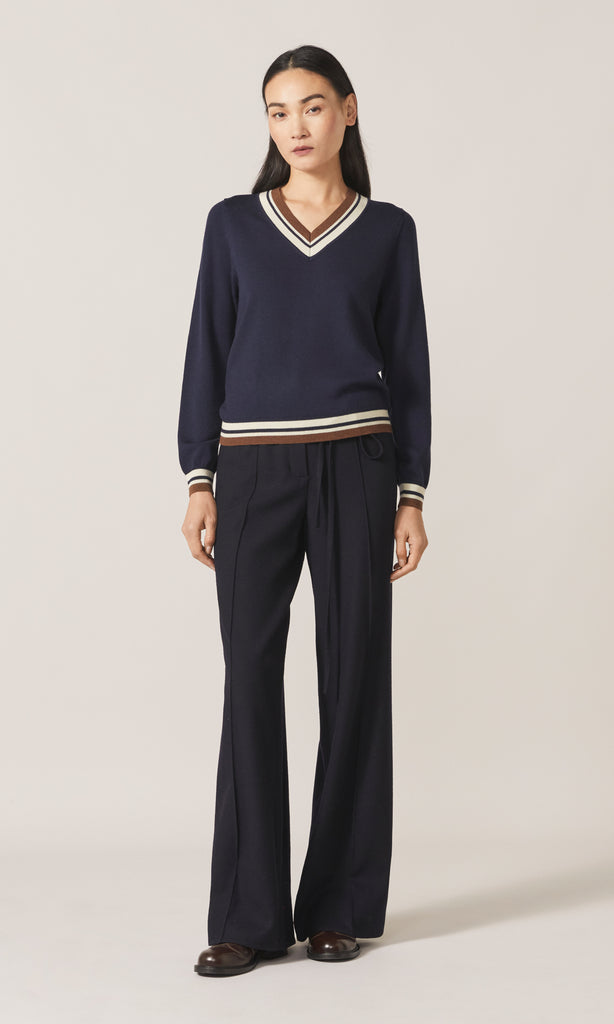 Kirkcaldy Vee Knit Navy