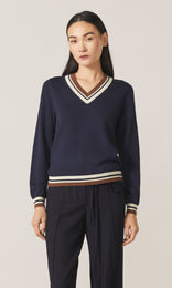 Kirkcaldy Vee Knit Navy