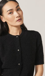 Orla Alpaca Crew Cardigan Black