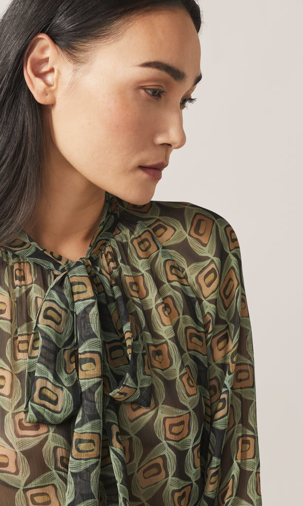 Acrea Tie Blouse Celadon