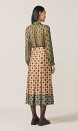 Primrose Pleated Skirt Olive