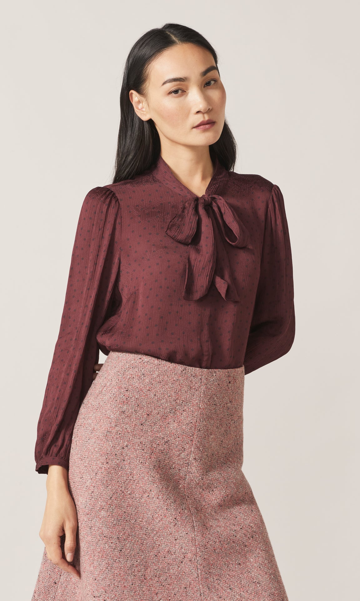 Freya Tie Blouse  Plum