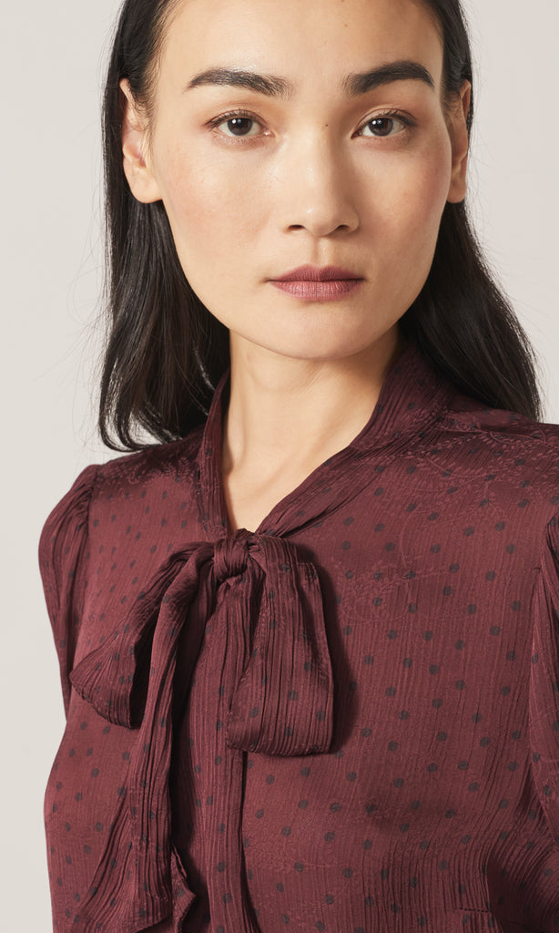 Freya Tie Blouse  Plum
