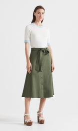 Vera S/S Crew Ivory/Lt.Blue/Olive
