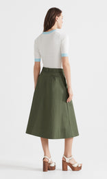 Vera S/S Crew Ivory/Lt.Blue/Olive