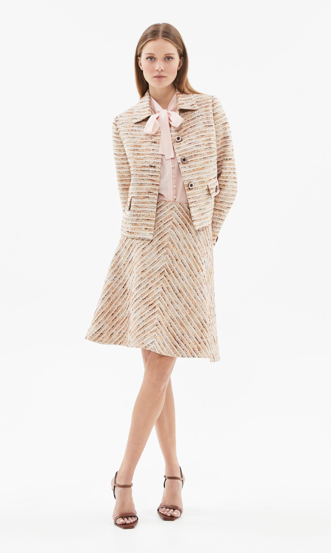 Wardour Bias Skirt Neutral/Rose