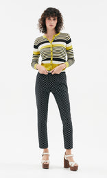 Ciro Stripe Cardigan Blk/Creme/Citron