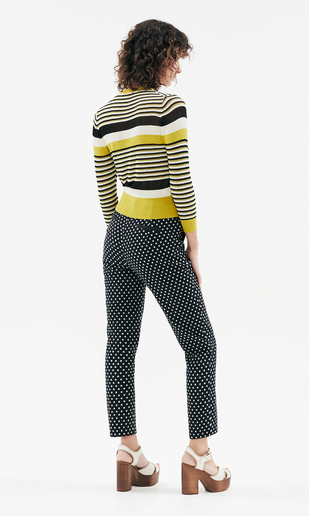 Ciro Stripe Cardigan Blk/Creme/Citron