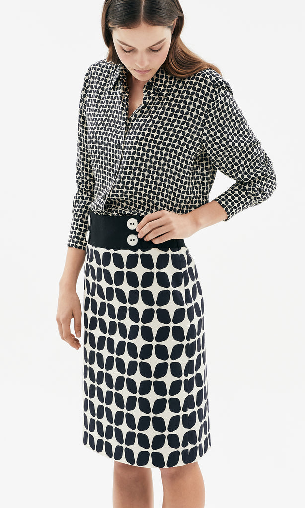 Rilke Skirt Blk/Ivory