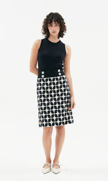 Rilke Skirt Blk/Ivory