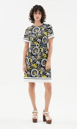 Ipanema Dress Blk/White/Citron