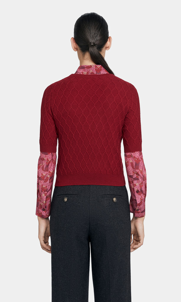 Stockbridge S/S Textured Knit Garnet