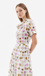 Riviera Bow Front Shirt Ecru/Rose