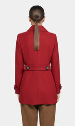 Clifton Double Breasted Coat Red