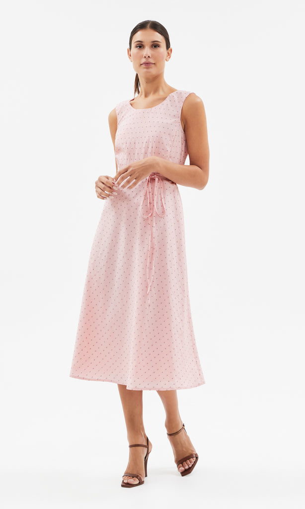 Odeon Dress with Tie Rose