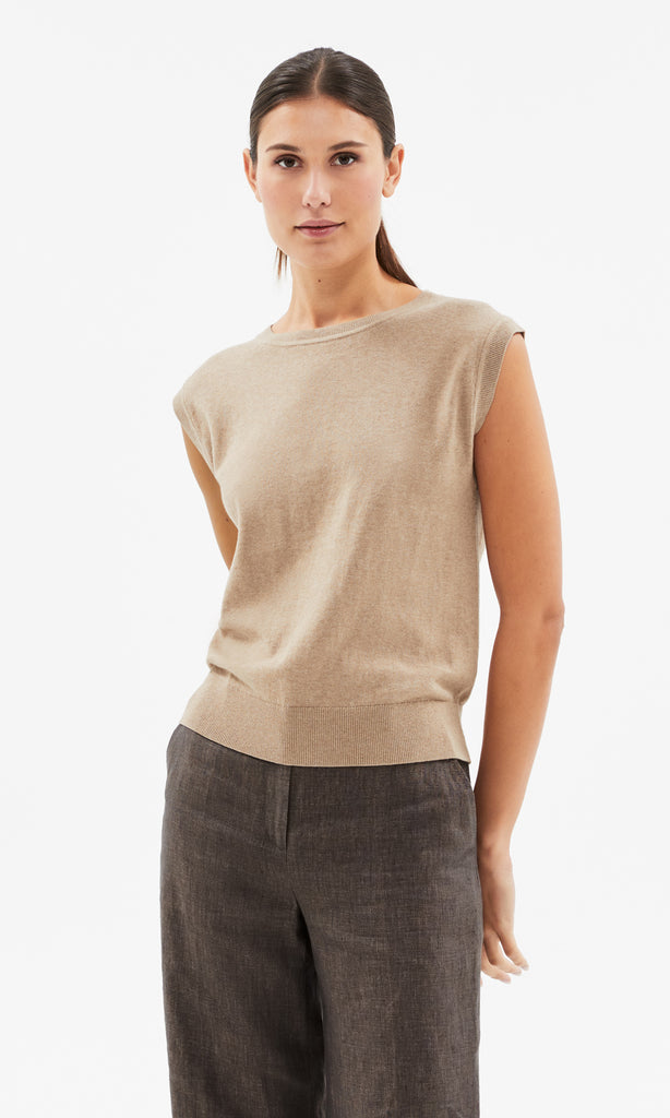 Piemonte Slouchy Vest Taupe