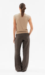 Piemonte Slouchy Vest Taupe