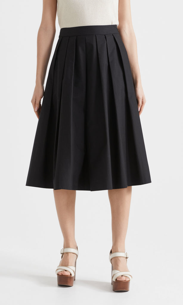 Parigi Front Pleat Skirt Black