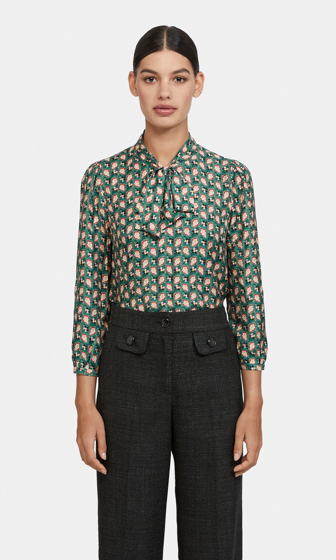 Bryant Blouse Pine Green/Red